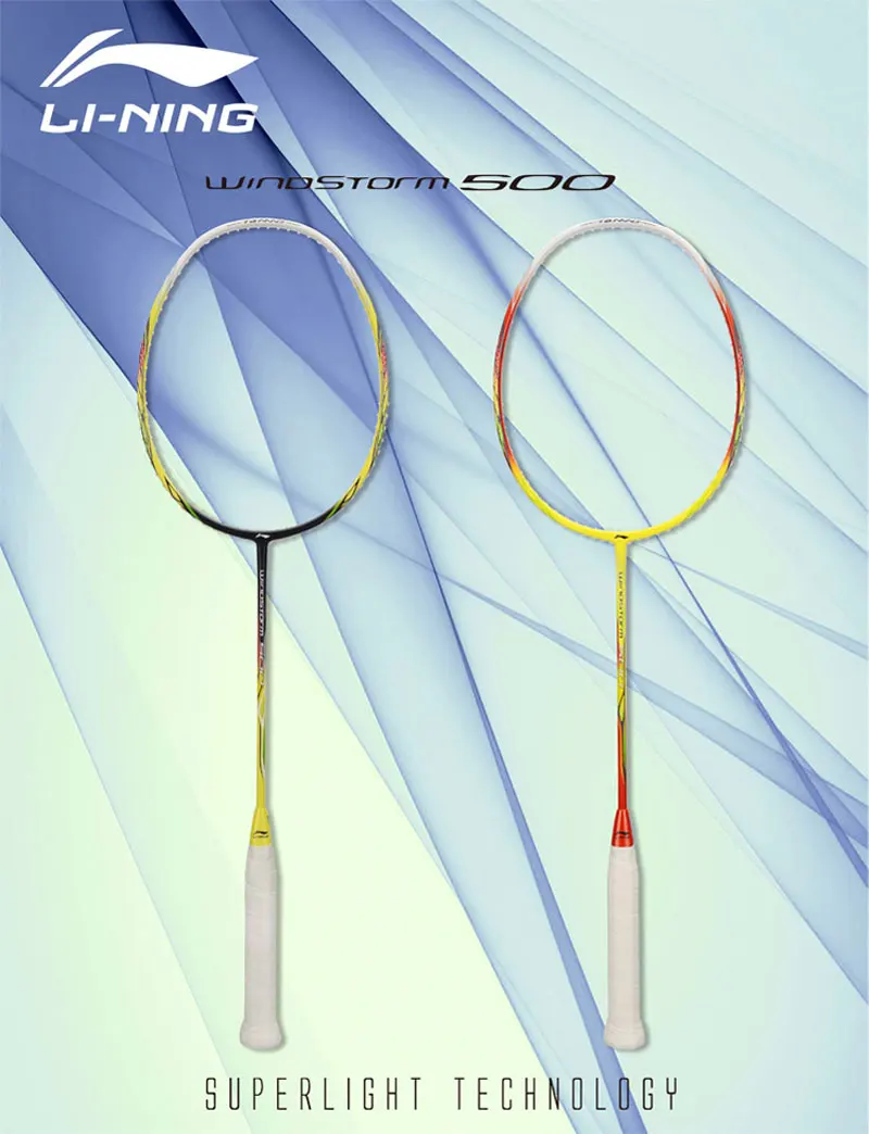 Li-Ning WINDSTORM 500 светильник для ракетки для бадминтона, подкладка, одиночные спортивные ракетки AYPK014 EOND18
