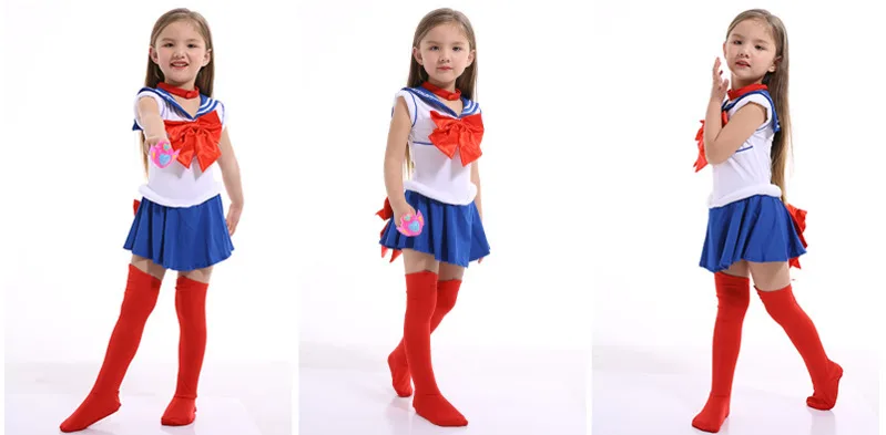 Hot Anime Cosplay Party Costumes Set Navy Dress Children Girls Fancy Costume Kid Clothes Halloween Performance Clothes