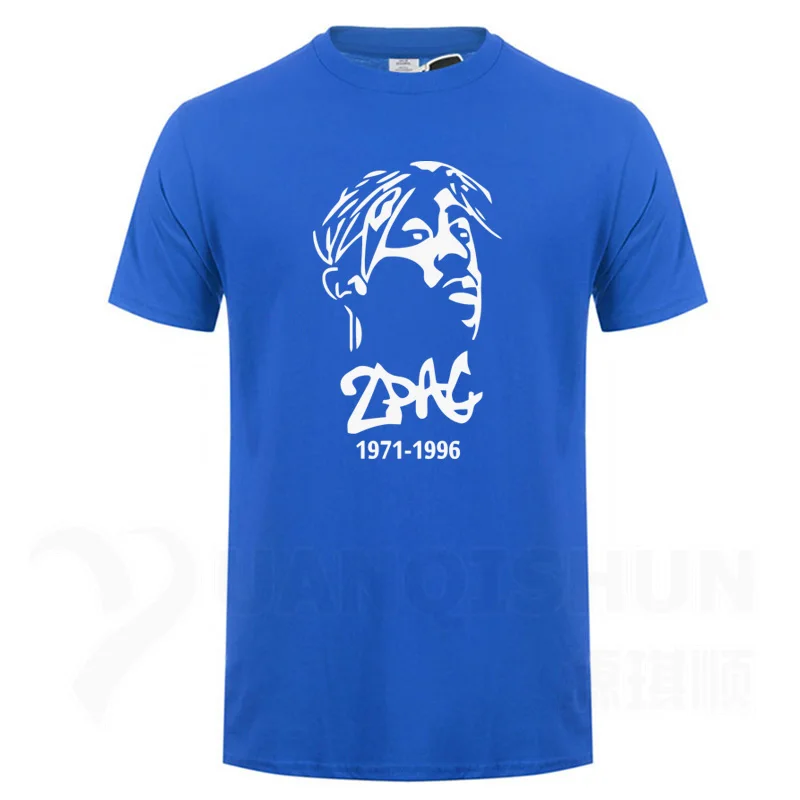 Blue 1 Thug Life Tupac 2PAC знаменитости портрет футболка хип-хоп рэп рок Мужская футболка модная мужская футболка с круглым вырезом хлопковые топы футболки - Цвет: Blue 1