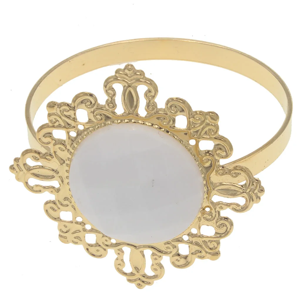 Porcelain white 24 шт золотые кольца для салфеток для свадеб кухонный стол акриловый держатель салфетки для ужина прибор украшение из страз серваторное кольцо - Цвет: Porcelain white