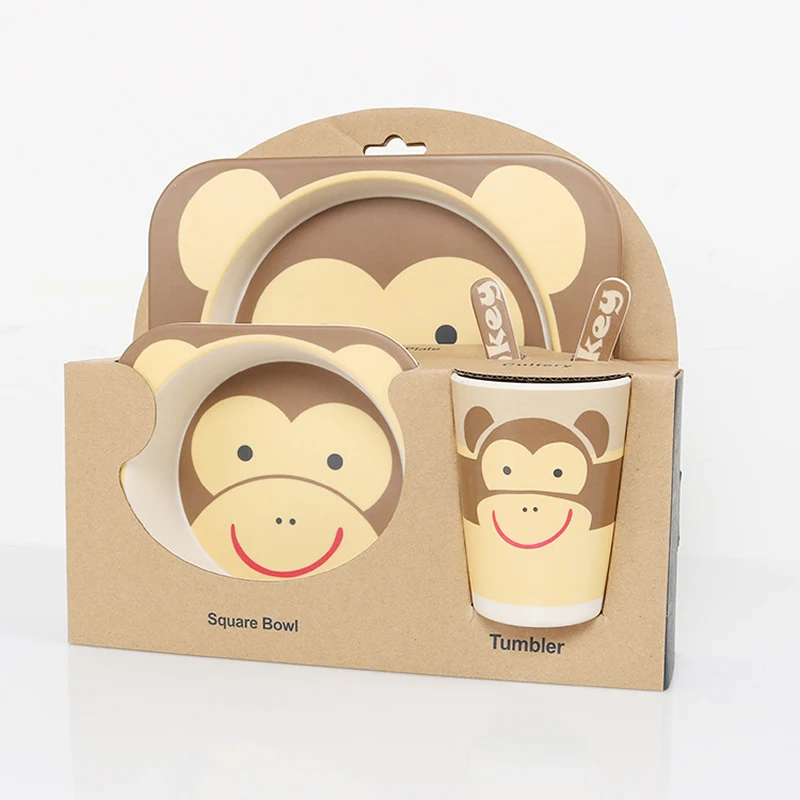 Бесплатная доставка 5 шт./компл. экологичная детская столовая утварь для