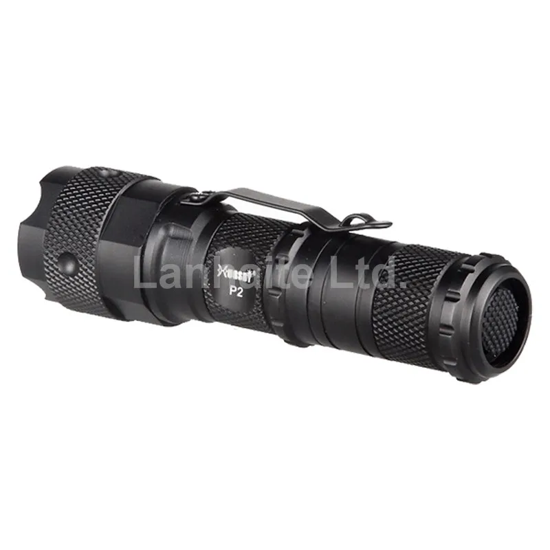 Hugsby P2 Cree XR E Q5 230 люмен 3 режимный светодиодный фонарик черный (1xAA/1xCR123 /