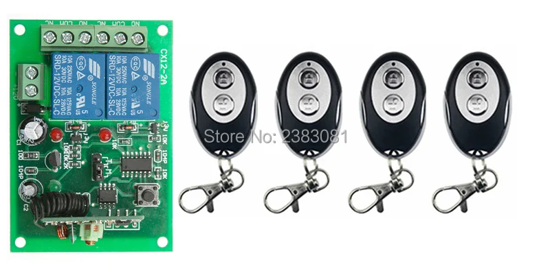 

DC12V 2CH RF беспроводной переключатель системы дистанционного управления 4 * Передатчик формы эллипса и 1 * приемник релейный приемник Умный дом...