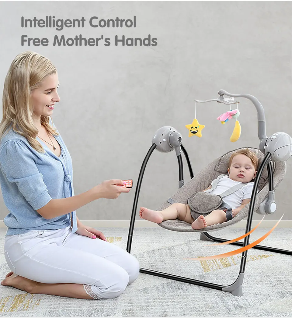 Детское кресло-качалка IMBABY, детские качели, электрическая детская колыбель с пультом дистанционного управления, кресло-качалка для новорожденных, кресло-качалка