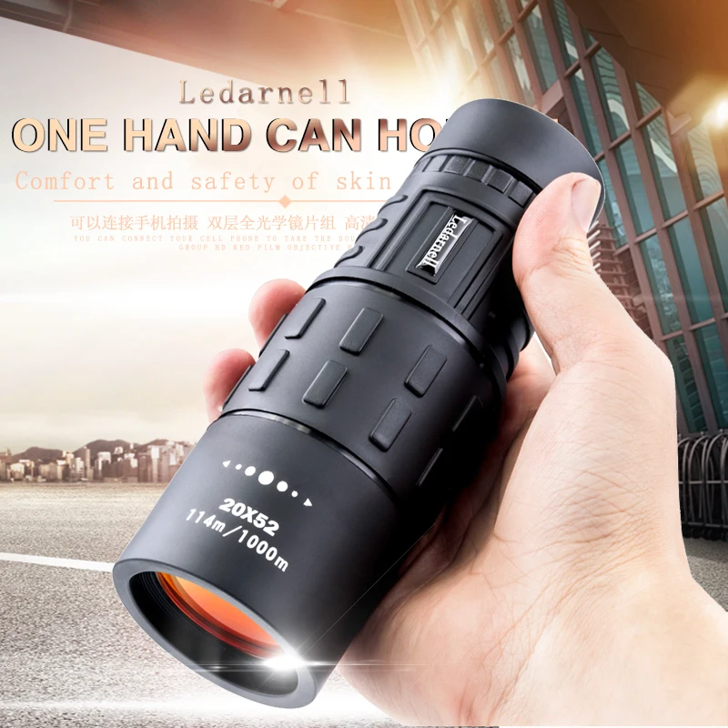 Ledarnell 20X52 HD монокулярный телескоп с двойной регулировкой фокусировки