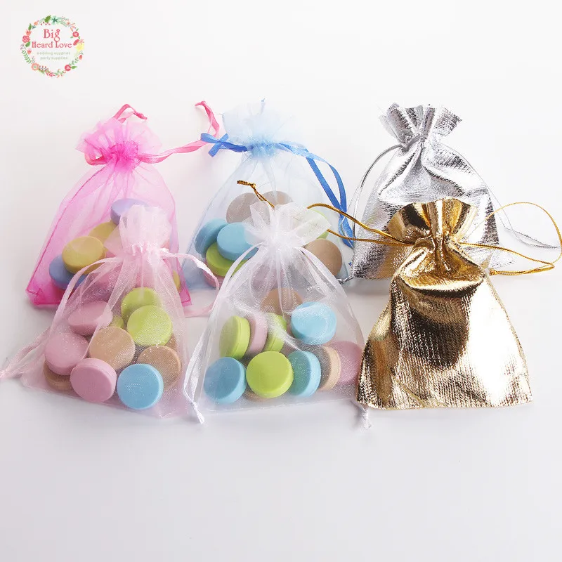 Подарочные украшения из органзы 9x12 см 100 шт. свадебные сувениры пакеты для конфет