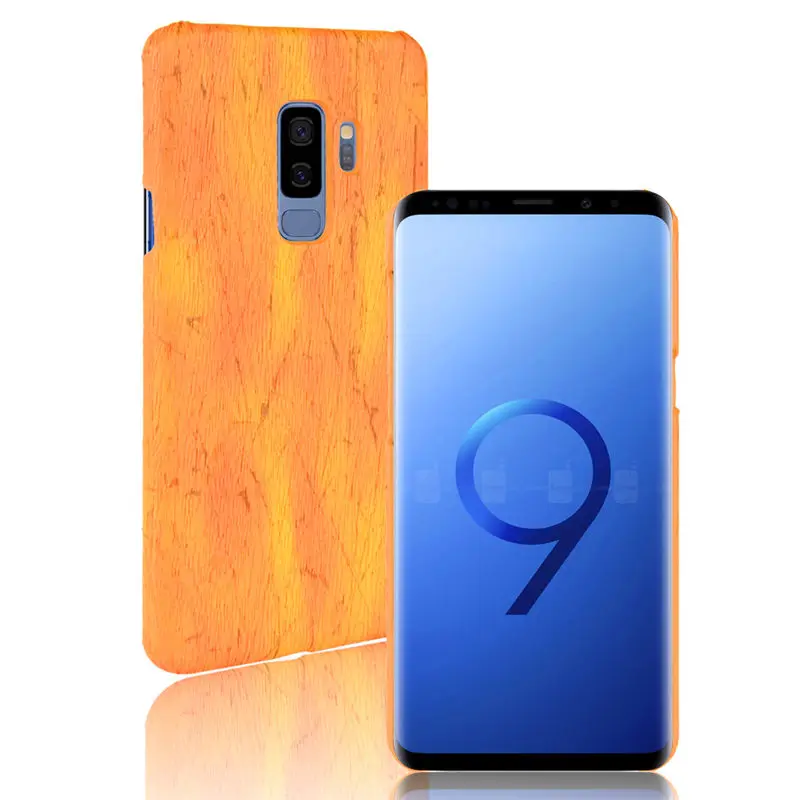 

SuliCase Leather Case for Samsung S 9 S9 Plus Wood Grain Phone Case Cover for Samsung Galaxy S 9 S9Plus S9+ Hard PC Frame Cover