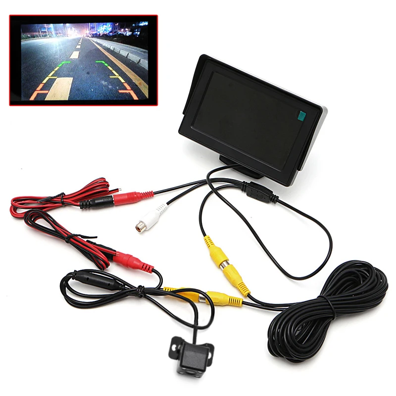 2 в 1 4 3 &quotTFT LCD цветной дисплей монитор + автомобильная парковочная