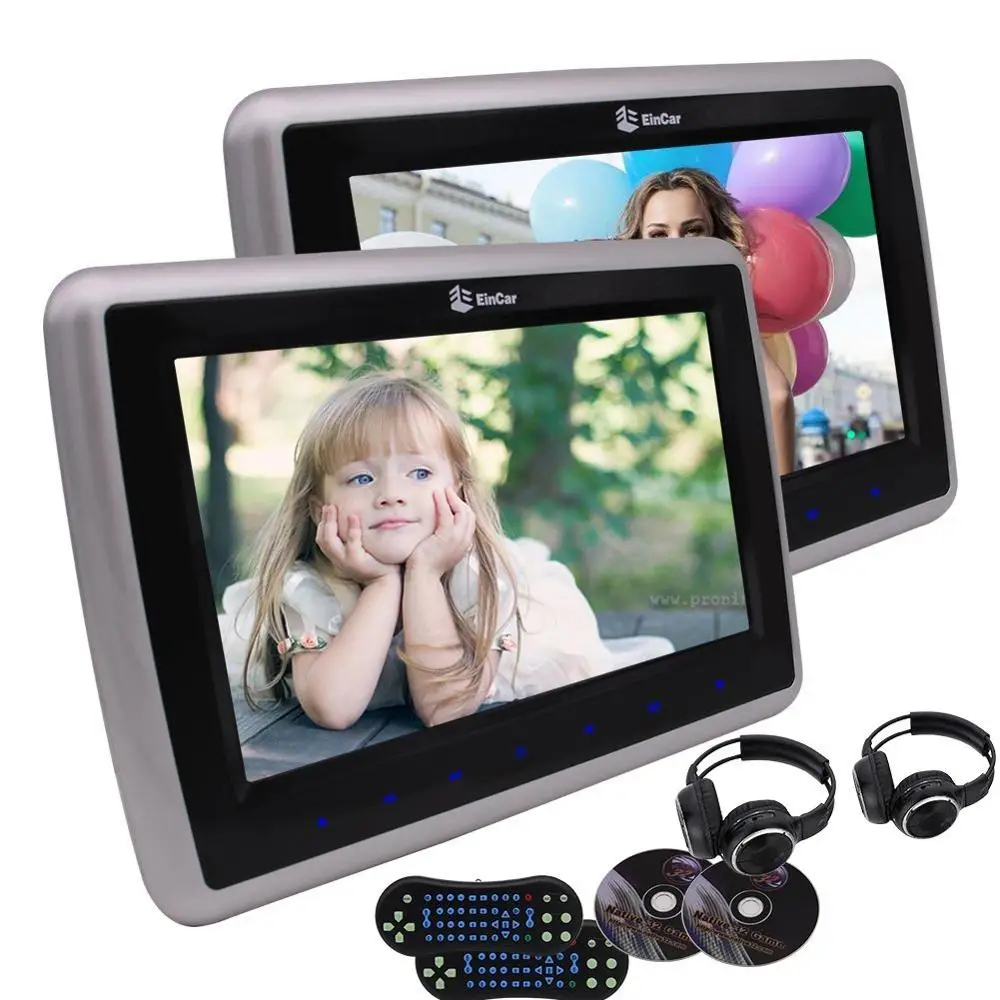 Два наушников + Двойная Автомобильная подушка pc cd подголовники DVD плеер