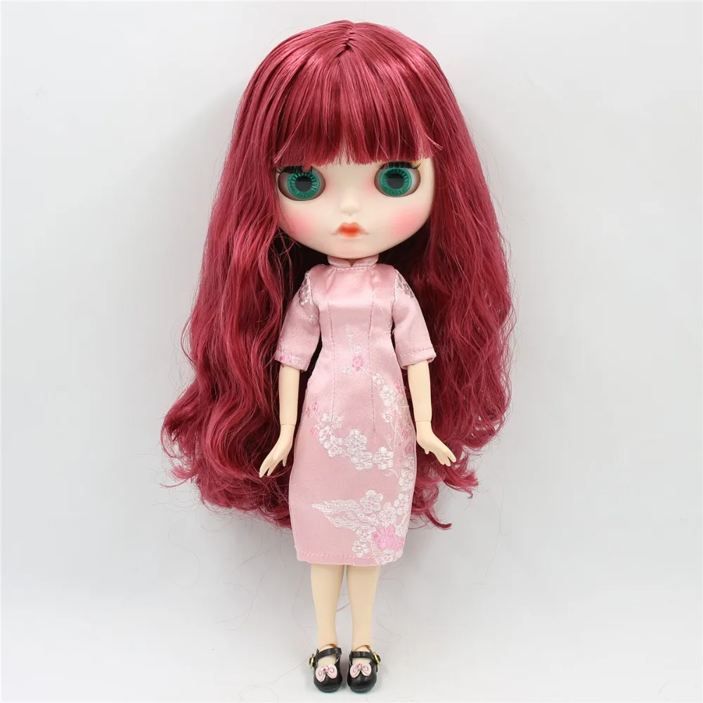 Ледяная фабрика blyth кукла 1/6 bjd белая кожа тела амаранта волосы новое матовое лицо