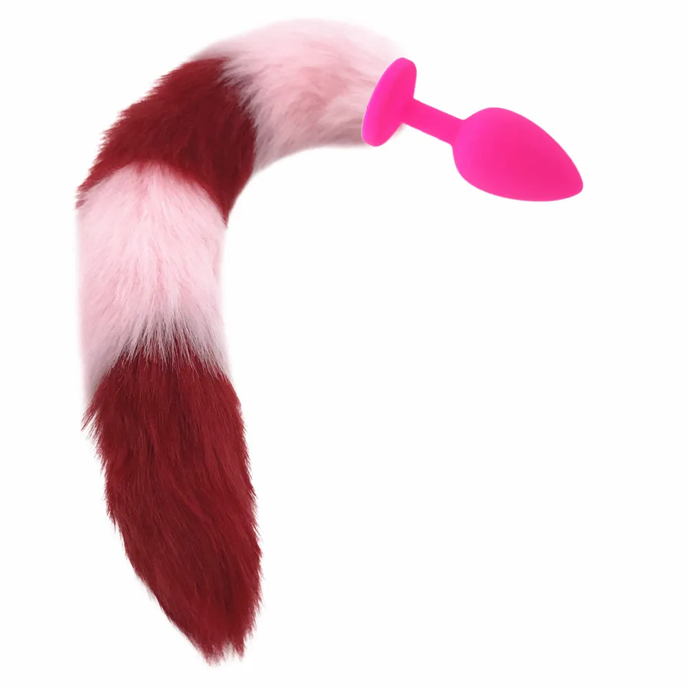 Экзотические аксессуары лисий хвост Анальная пробка силиконовый анус бусы