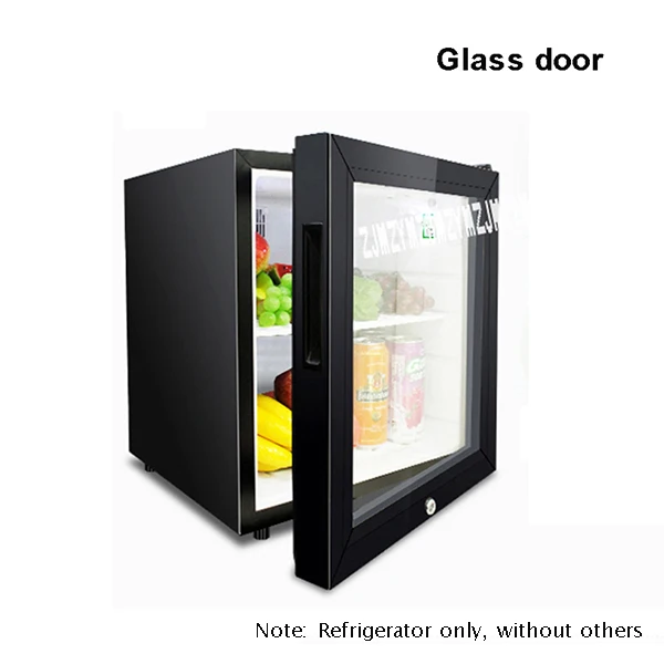 Glass Door LBC-42A Бытовая однодверная 50 Вт 42л мини холодильник вино молоко еда холодное хранение дома кулер для спальни морозильник холодильник - Цвет: Glass Door