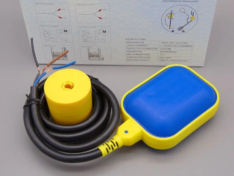 Поплавковый выключатель с кабелем длиной 3 метра для погружного насоса реле