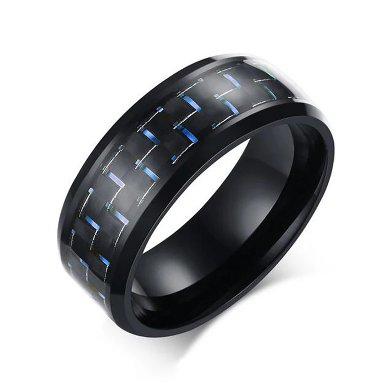 Мужское кольцо из углеродного волокна 8 мм|stainless steel ring|ring forrings for men |