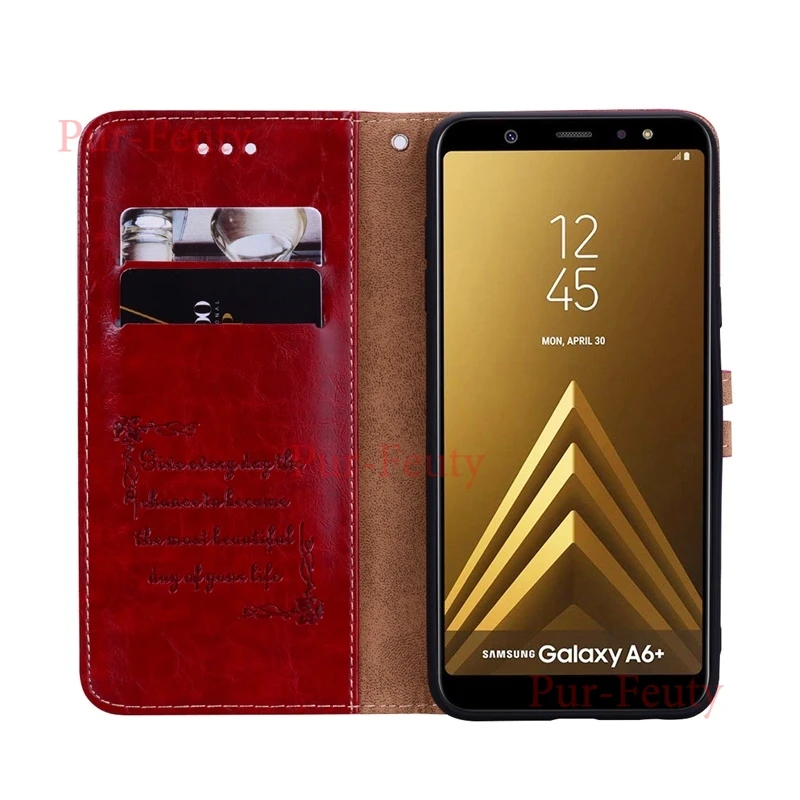 Для Samsung Galaxy A6 2018 SM A600 A600FN кожаный ремешок флип кошелек аксессуар чехол для A6Plus A605