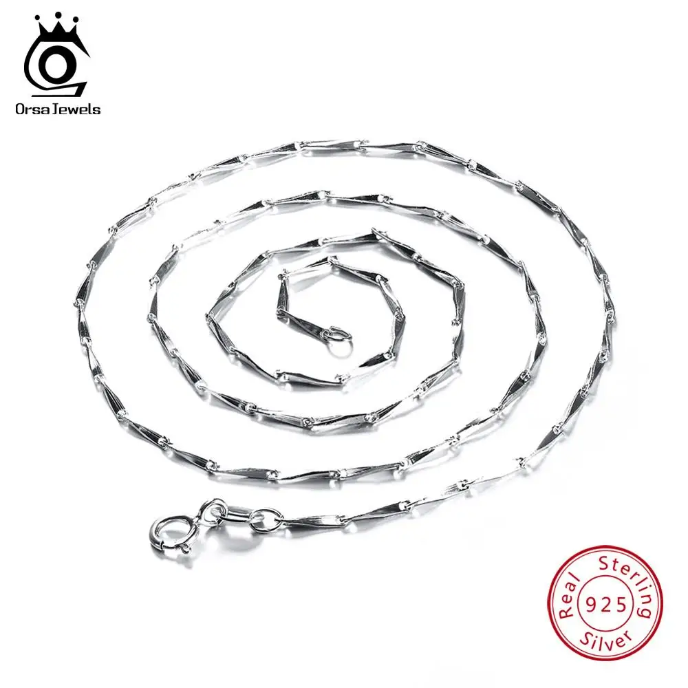 ORSA JEWELS 100% Серебро 925 пробы ожерелья для женщин и мужчин серебряная цепочка 45 см
