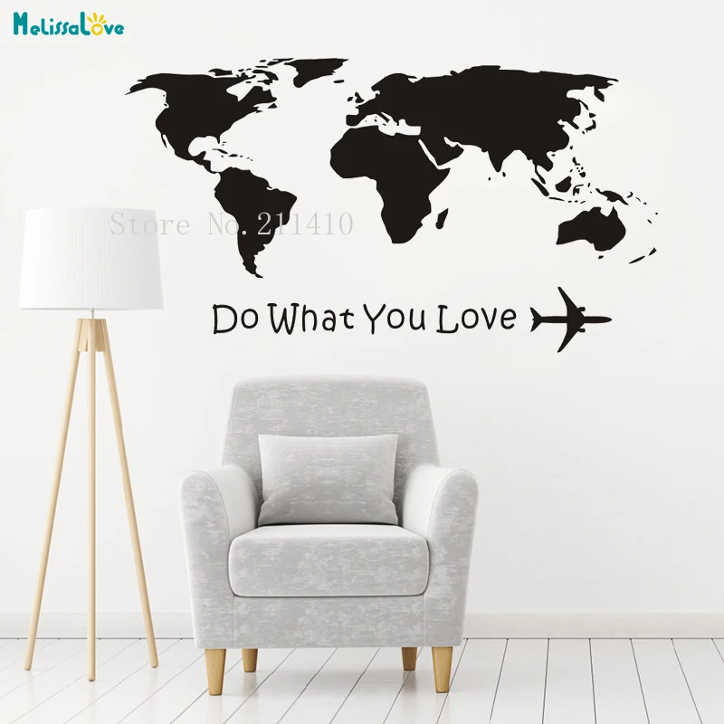 Бренд Fresh World карта стены Стикеры Do What You Love для путешествий и дома украшения