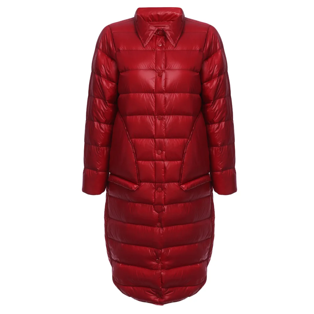 Женское длинное пальто на утином пуху Wipalo теплая парка с длинным рукавом и