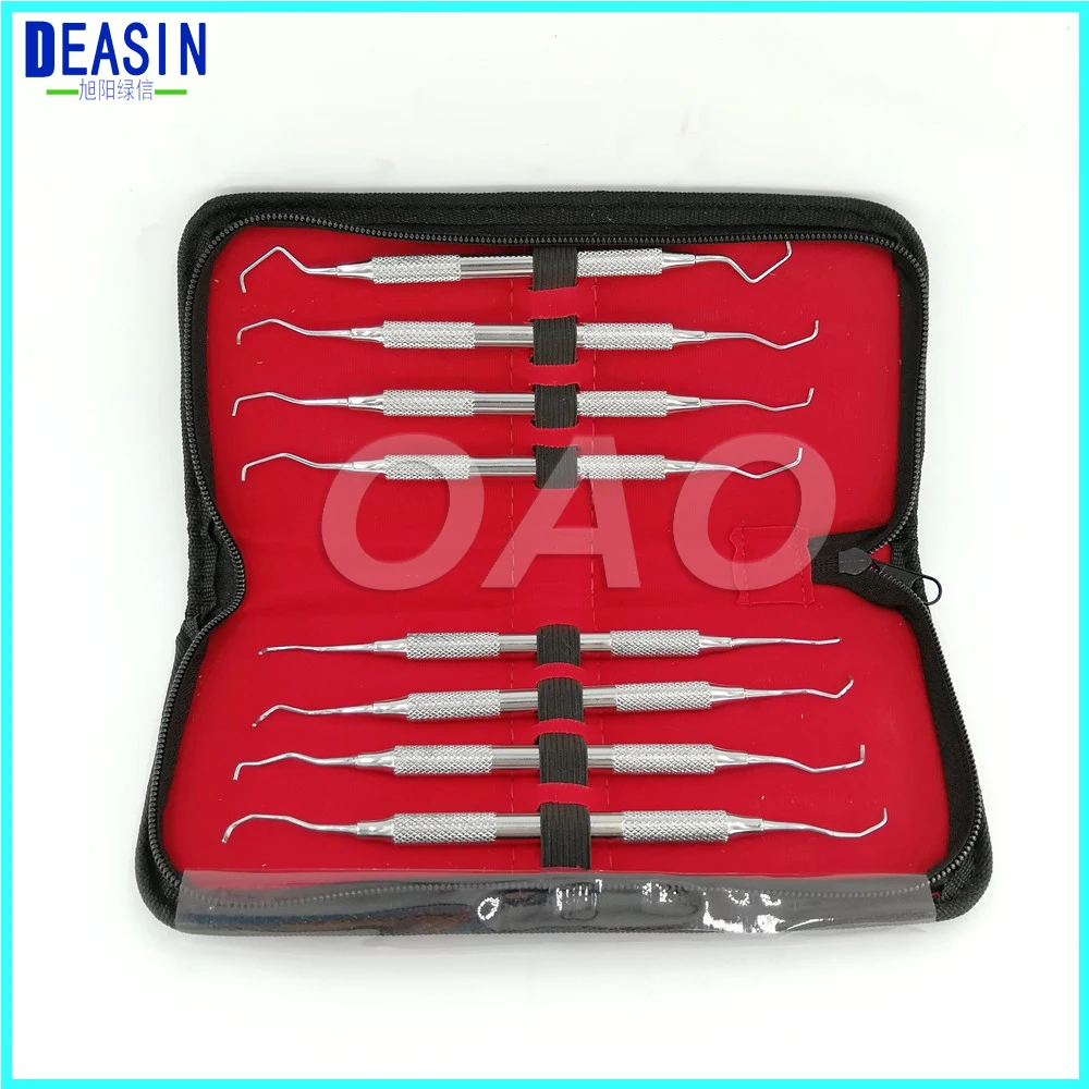 

Dental Gracey curettes Set of 8 Periodontal Scaler Calculus Stainless Steel scaler dental tool kit teeth cleaning