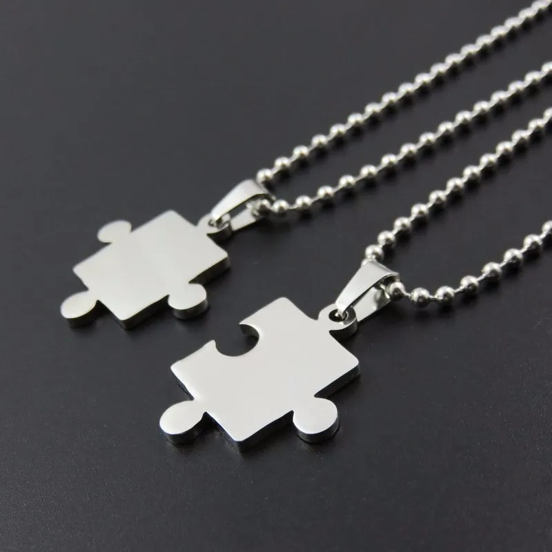 10 шт. подвески пазлы из нержавеющей стали две половины|fashion jewelry|jewelry fashionjewelry wholesale