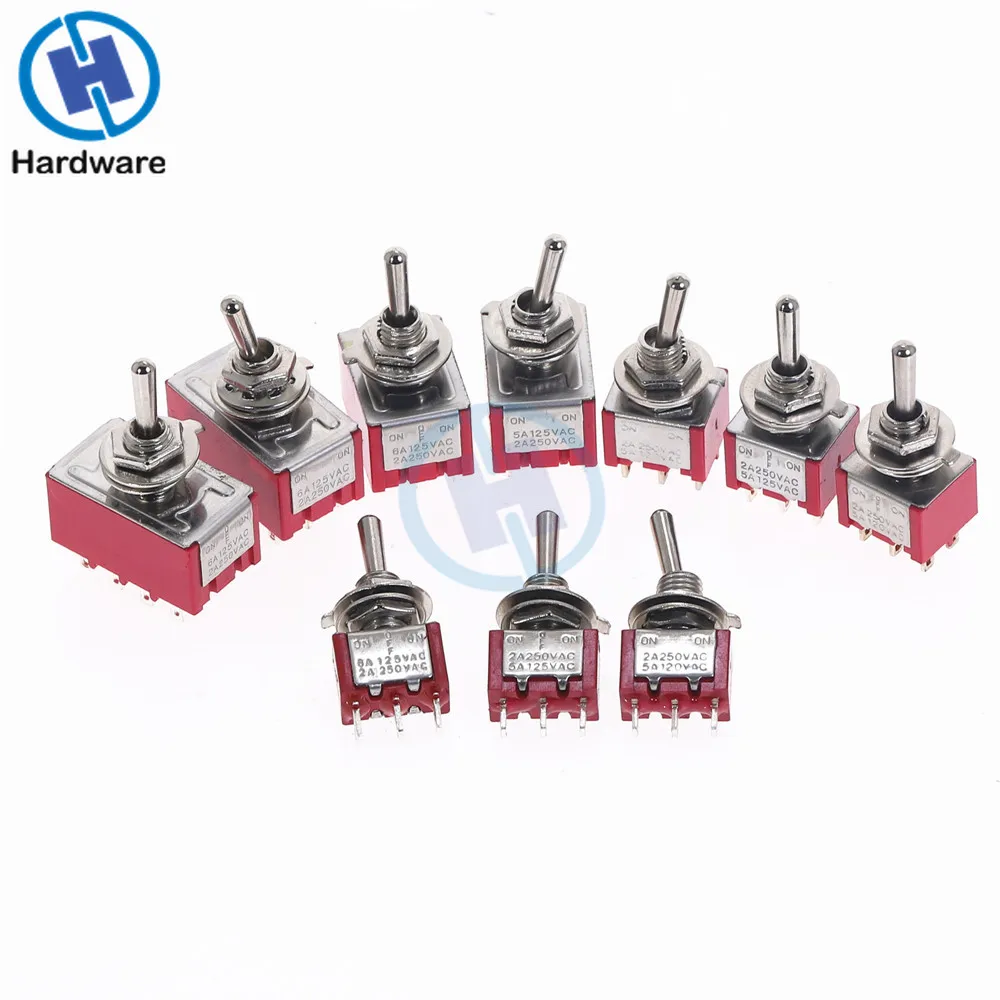 1 шт. миниатюрный тумблер красный Mts-102 MTS-101 MTS-202 MTS-303 MTS-402 250V 2A 125V 5A