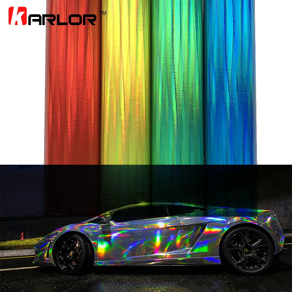 

30*100cm Laser Plating Vinyl Holographic Auto Car Wrap Film Rainbow Car Body Decoration Chrome Sticker Sheet Decal Car-styling
