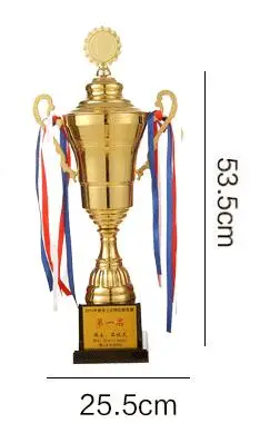 Серебристый Горячая Распродажа! металлический трофей 58,5 см, футбол, баскетбол, Чемпионат по бадминтону, трофей - Цвет: Серебристый