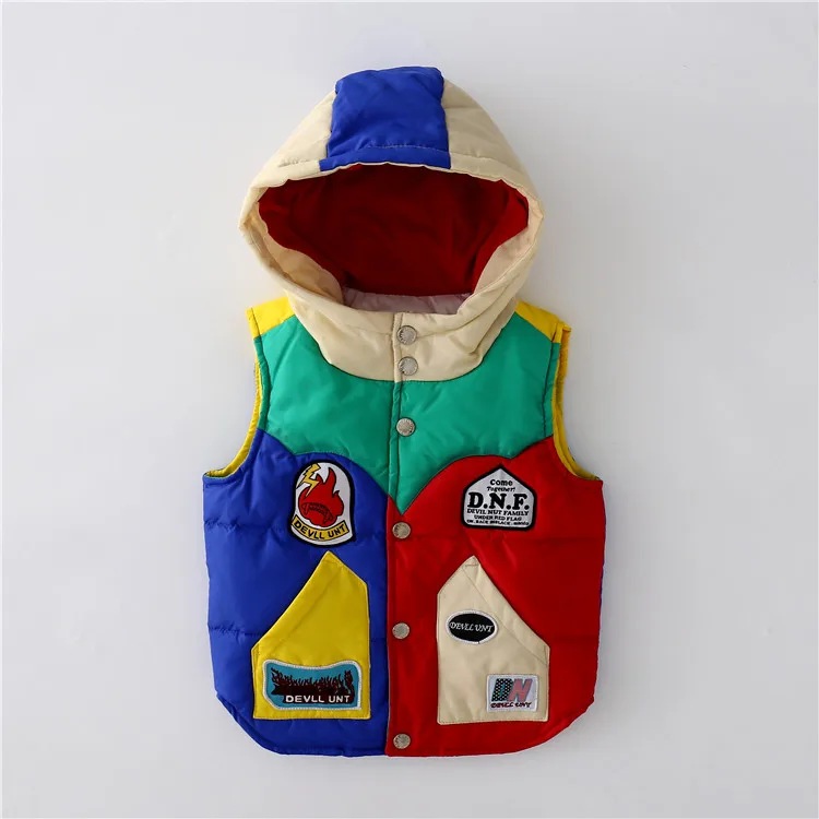 Новый жилет 2017 мальчиков Толстый Жилет для малышей на осень и зиму теплая жилетка