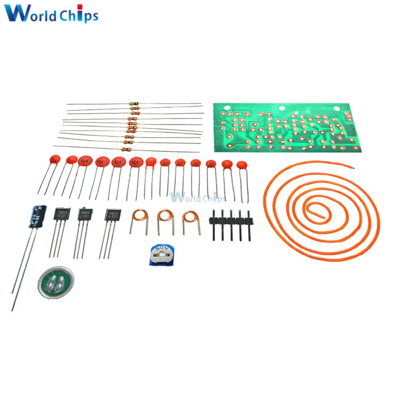 DC 1 5 V 9V FM Беспроводной микрофон DIY Kit Комплектующие для самостоятельной сборки