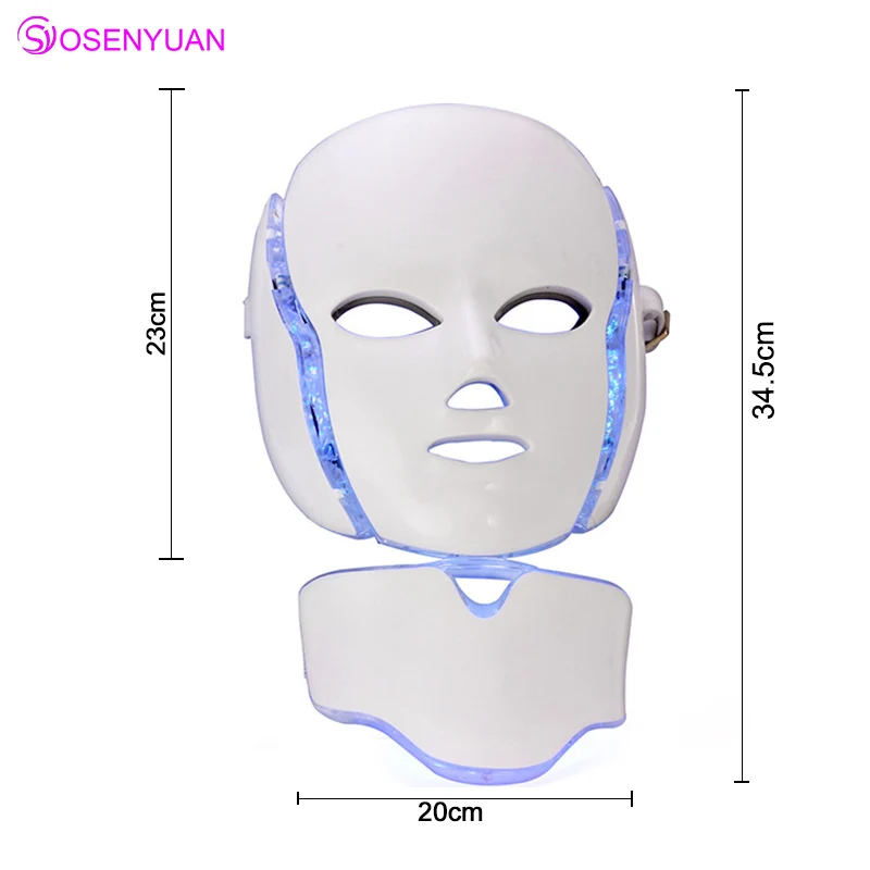 7 Colors Led Facial Mask Korean Photon Therapy Face Machine Light Acne Neck Beauty | Красота и здоровье