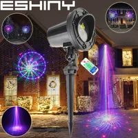 ESHINY Outdoor Waterproof RGB Laser 72 Big Pattern Projector Holiday House Party Xmas Tree DJ Wall Garden Landscape Light N8T101