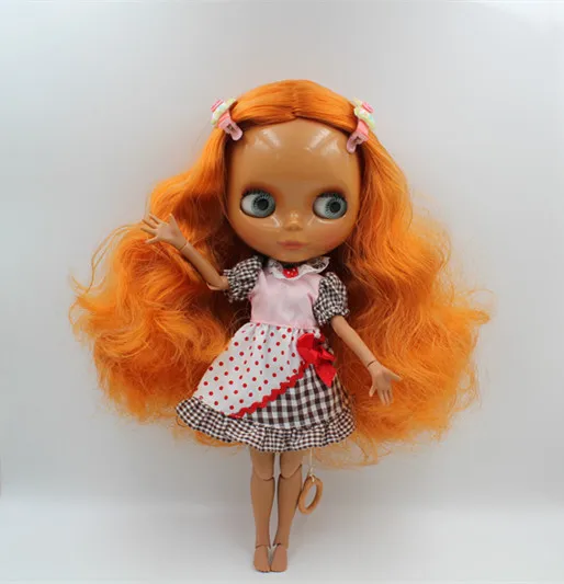 Blygirl Blyth кукла оранжевая кудрявая телесная Кукла Черная кожа совместное тело 19