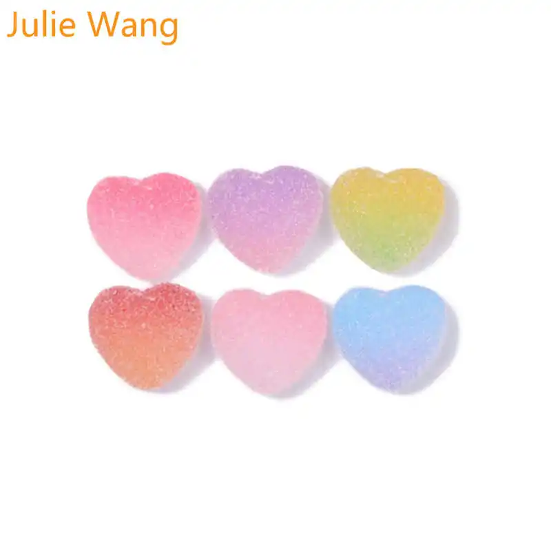 Julie Wang 20 шт. полимерные мягкие конфетные Подвески слизь еда сердце квадратный Пончик подвески ювелирные изделия изготовление аксессуаров украшения стола орнамент