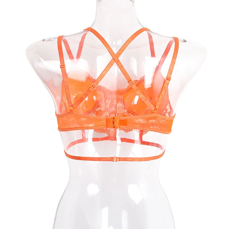 Cryptographic Floral Lace Bralette Bandage Hollow Out Sexy Crop Tops Women Summer Sleeveless Bustier Tops Underwear Streetwear