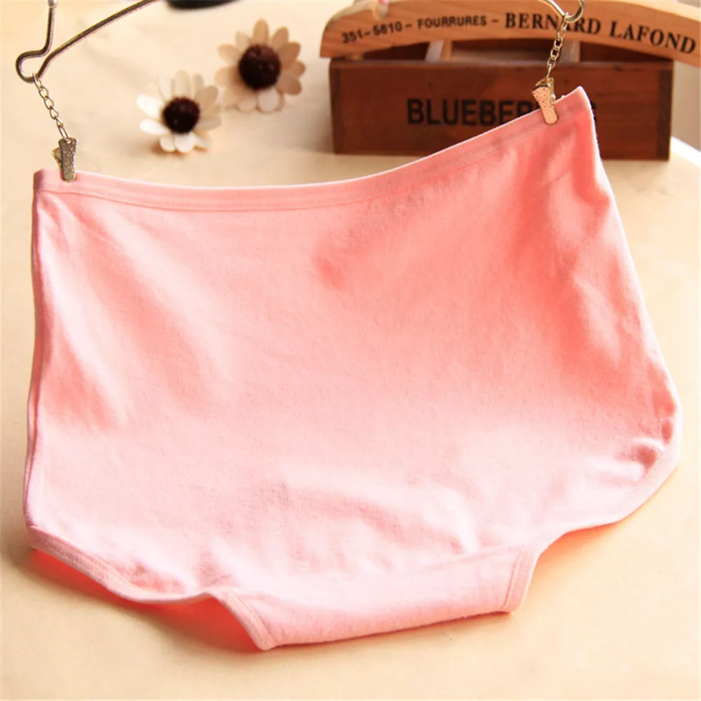 High waist abdomen woman cotton underwear Candy color women's waisted version of |