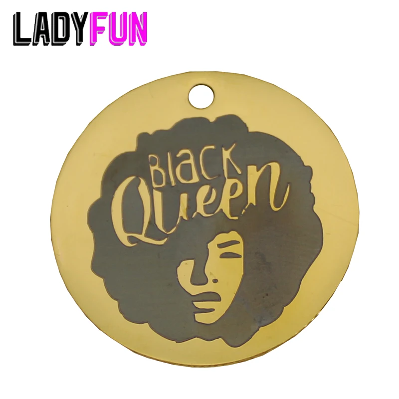 Женские Подвески в стиле афро Ladyfun черные Очаровательные черной королевы круглые