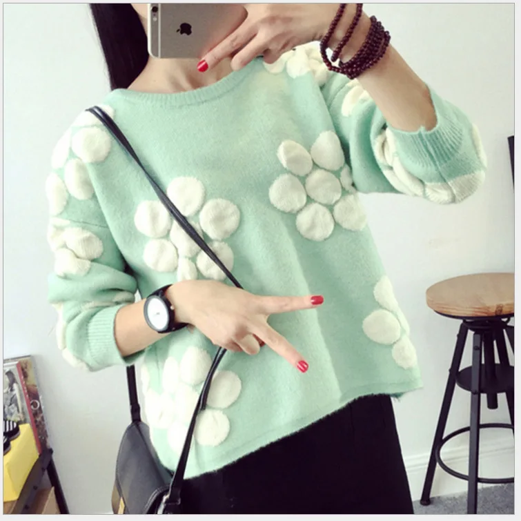 Spring 2019 new sweater lovely girl with loose bottom knitted student blouse | Женская одежда