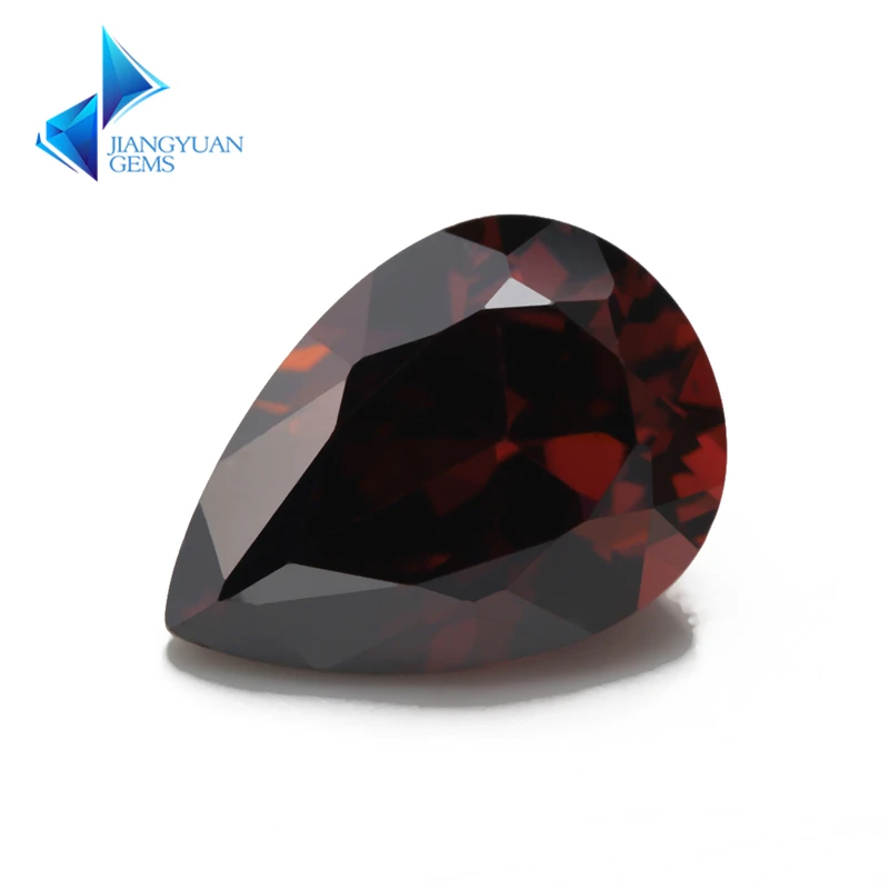 

Size 2x3~10x12 Rhodolite Color Pear Shape 5A CZ Stone Synthetic Gems Cubic Zirconia For Jewelry