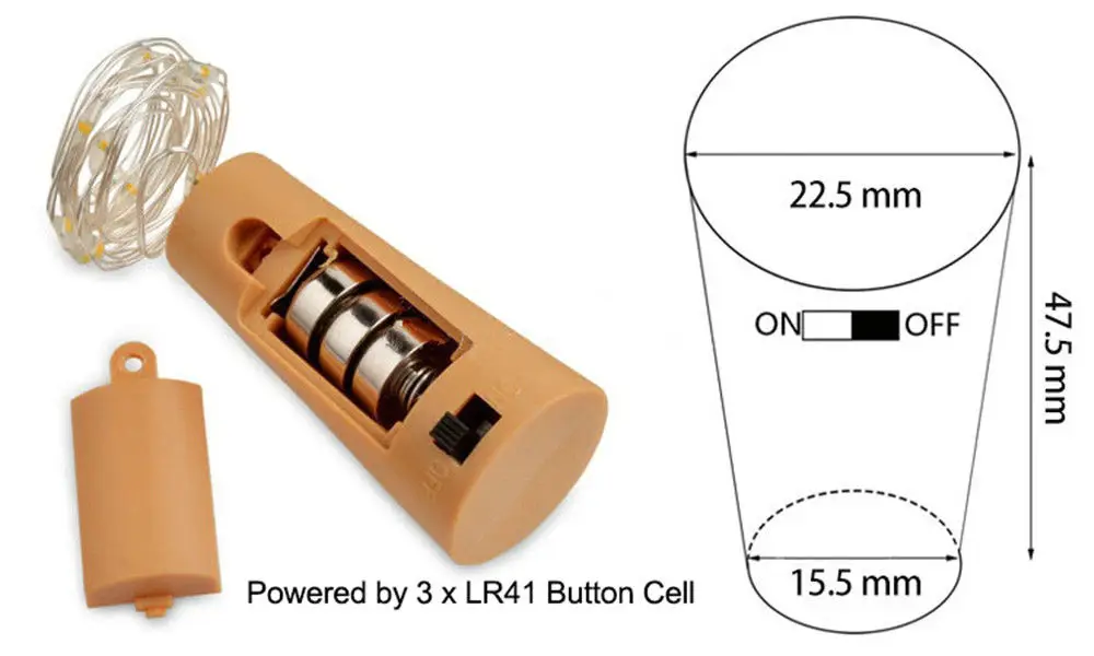 Новая одежда для маленькой девочки 2 м 20LED Батарея питание бутылки вина Spark