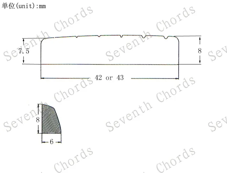 6 String Slotted Brass Nut for LP Electric Guitar . Size 43 x 8-7.5mm or 42 choose | Спорт и развлечения
