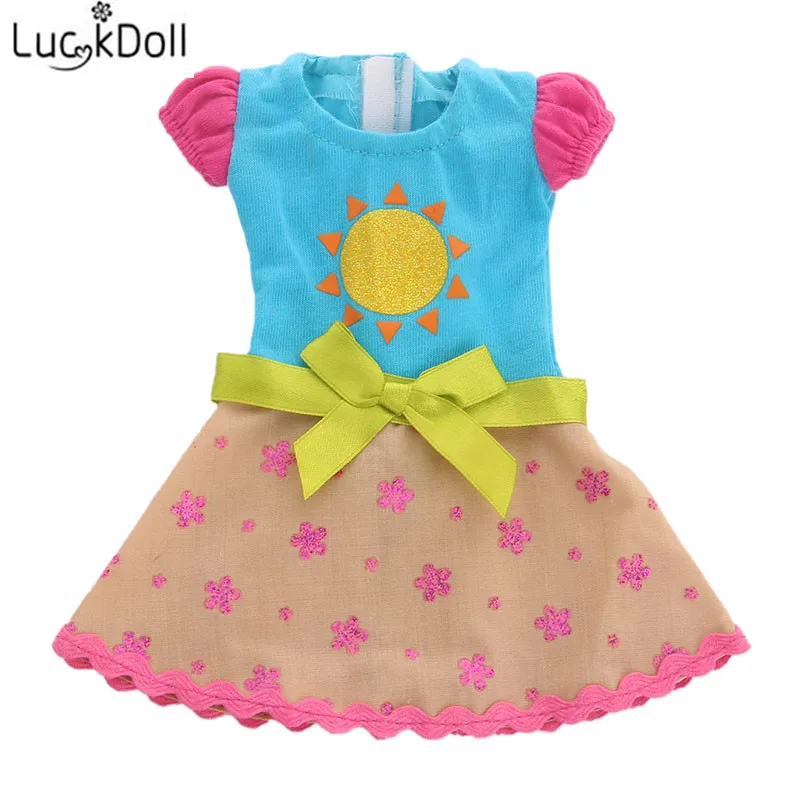 LUCKDOLL милое платье для 14 5 дюймов кукла Wellie Wishers аксессуары девочек игрушки