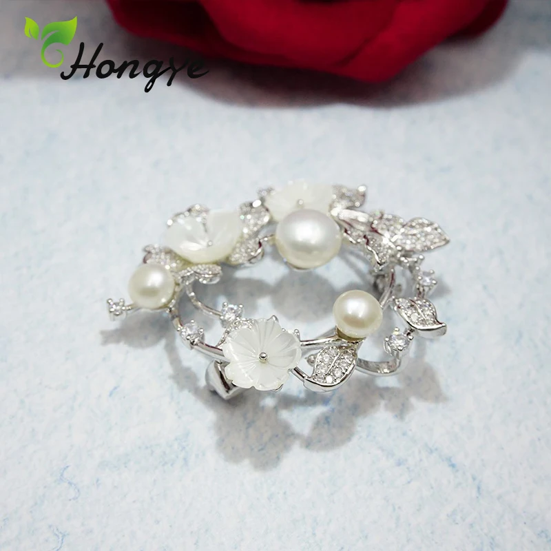 Hongye брошь на булавке Женская стильная Цветочная заколка шарф Серебряный/золотой