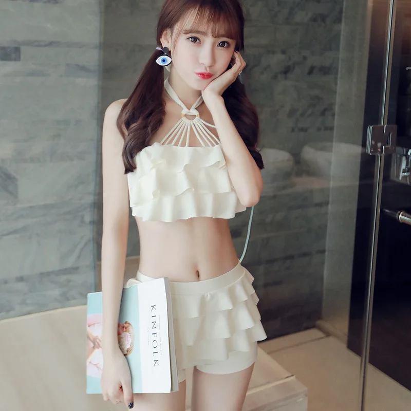 Женский купальник-бикини в Корейском стиле 4 цвета тонкая юбка весна 2019 |