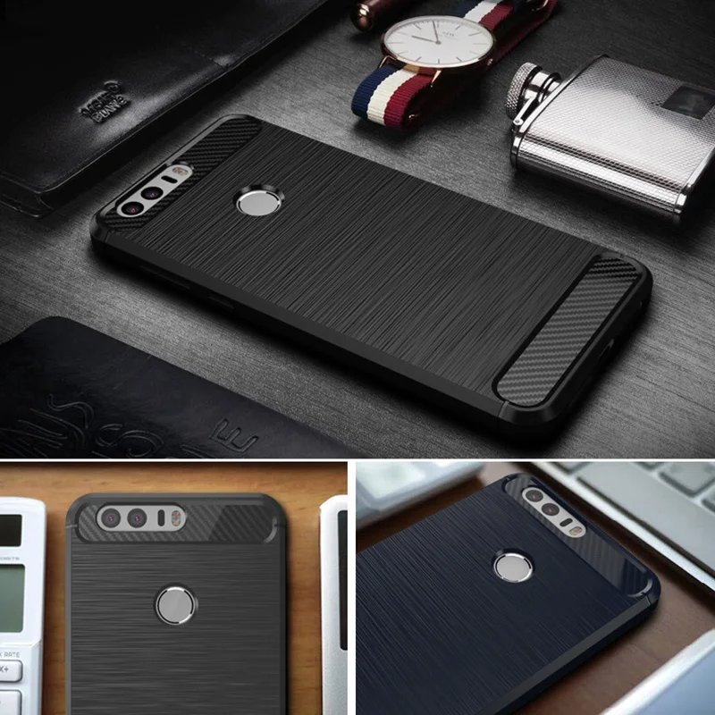 MAKAVO For Huawei Honor 8 Case Silicon Armor Soft Housing for Honor8 Pro Flexible Fundas Back Phone Cover Lite | Мобильные телефоны