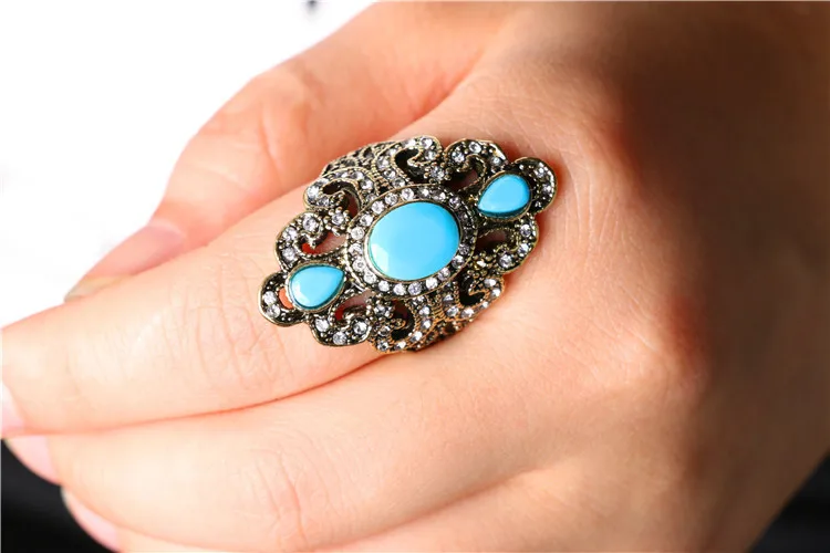 Женское кольцо для салфеток LUFANG серебряное свадьбы с синим месяцем в богемном