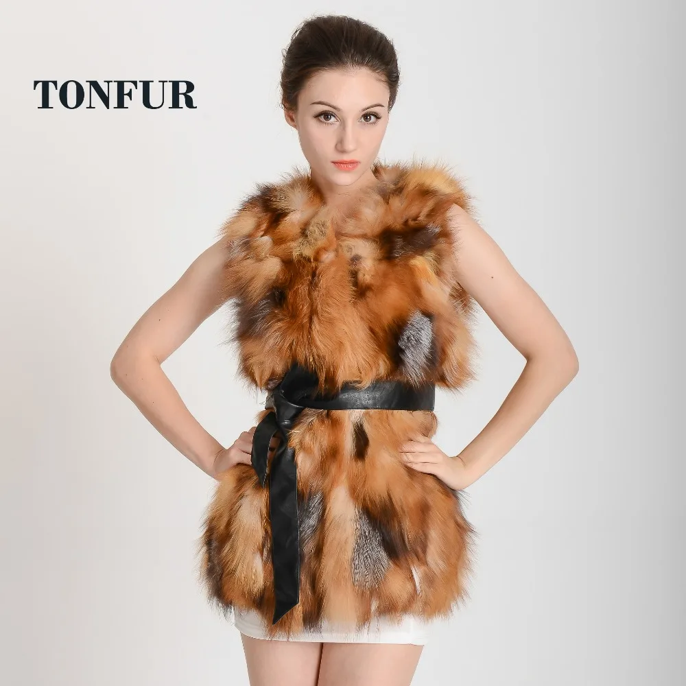2019 Fashion Genuine fox fur Gilet women's long vest OEM/Retail/Wholesale custom big size DDH397 | Женская одежда