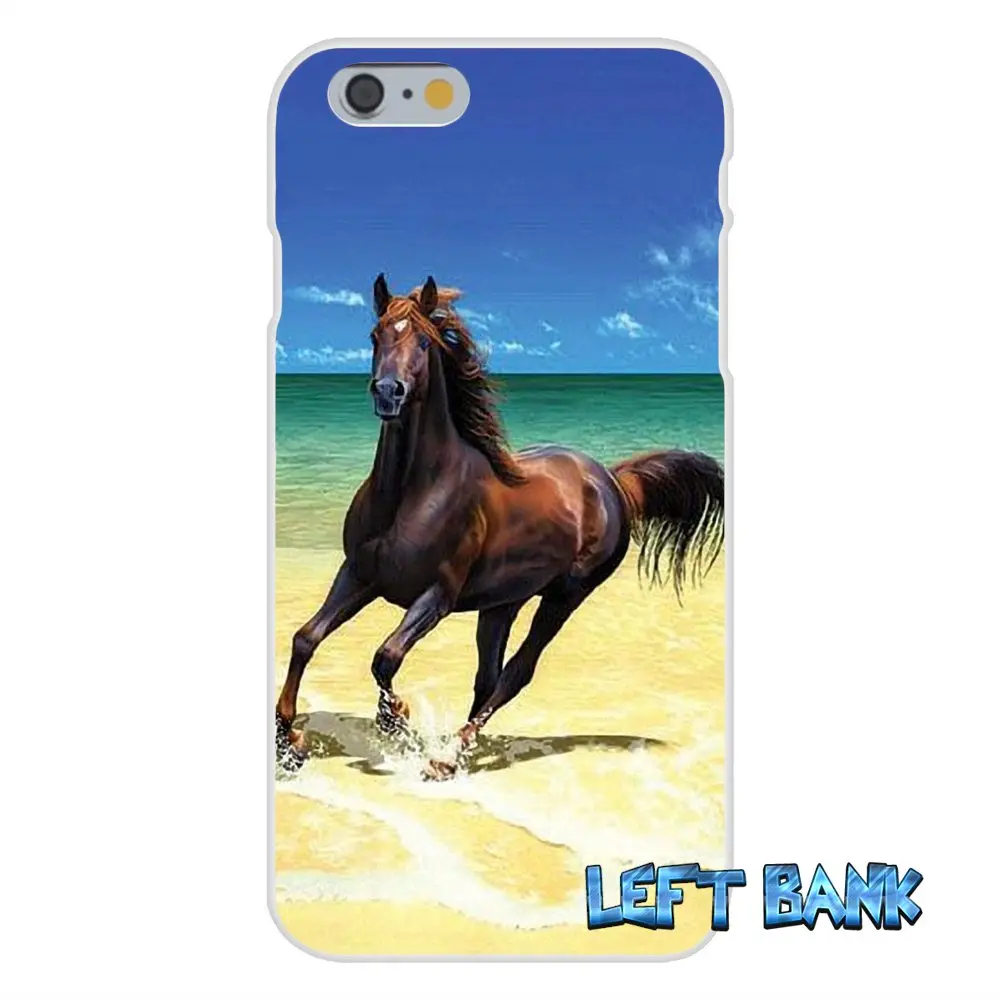 Мягкий силиконовый прозрачный чехол из ТПУ для Samsung Galaxy Note 3 4 5 S4 S5 MINI S6 S7 edge Horses Running