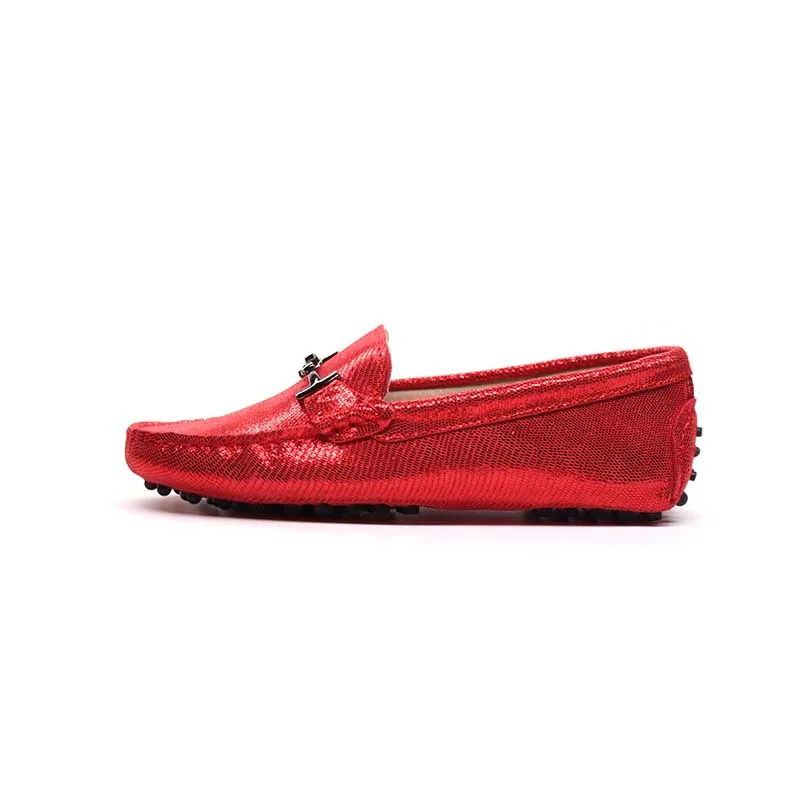 RED GRWG/Новинка года; женская обувь из натуральной кожи; мокасины; Лоферы для мам; мягкая обувь для отдыха на плоской подошве; женская повседневная обувь для вождения; 7 цветов - Цвет: RED
