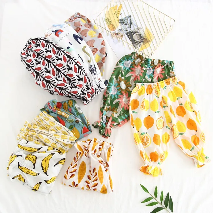 Детские штаны шаровары с принтом новинка 2019 Брендовые брюки для маленьких детей