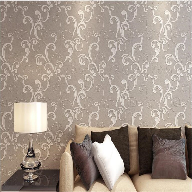

beibehang Simple European 3D embossed nonwoven wallpaper Home Furnishing mural living room TV background wall health club